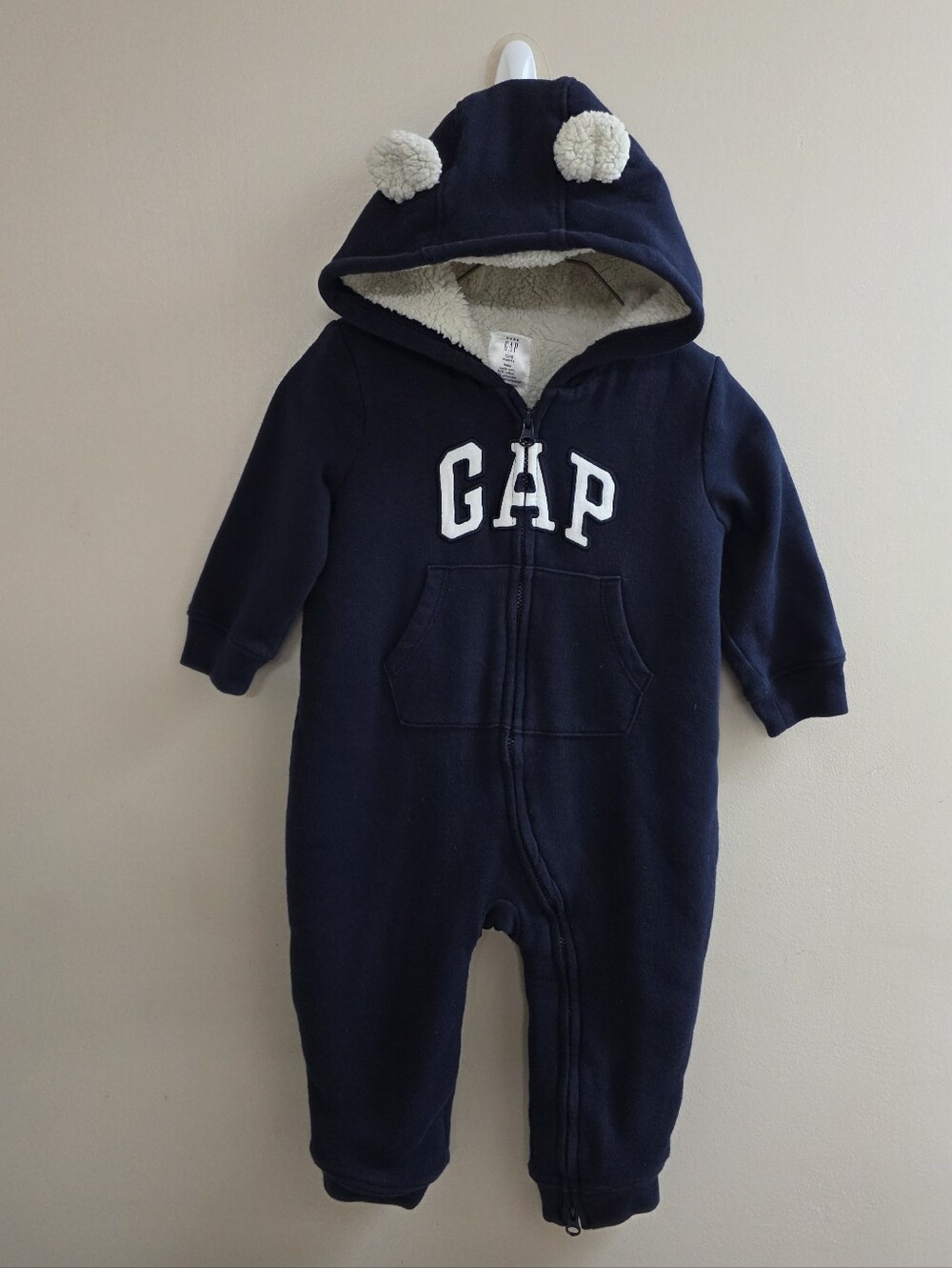 Gap Baby Lined One Piece Suit Navy 12-18 Months